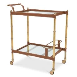 Eichholtz Trolley Princess - Vintage Brass Finish Tan Leather