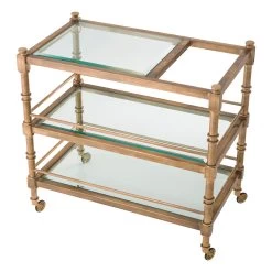 Eichholtz Trolley Alexia - Vintage Brass Finish Bevelled Clear Glass -Professional Furniture And Kitchen Supplies Store 116243 2 1 1
