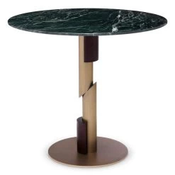 Eichholtz Dining Table Flow - Brushed Brass Green Marble