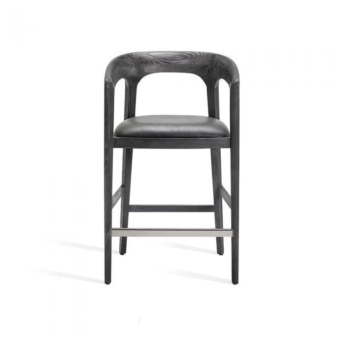 Interlude Home Kendra Counter Stool In Grey Cerused Oak 4 Interlude Home Kendra Counter Stool In Grey Cerused Oak - Image 2