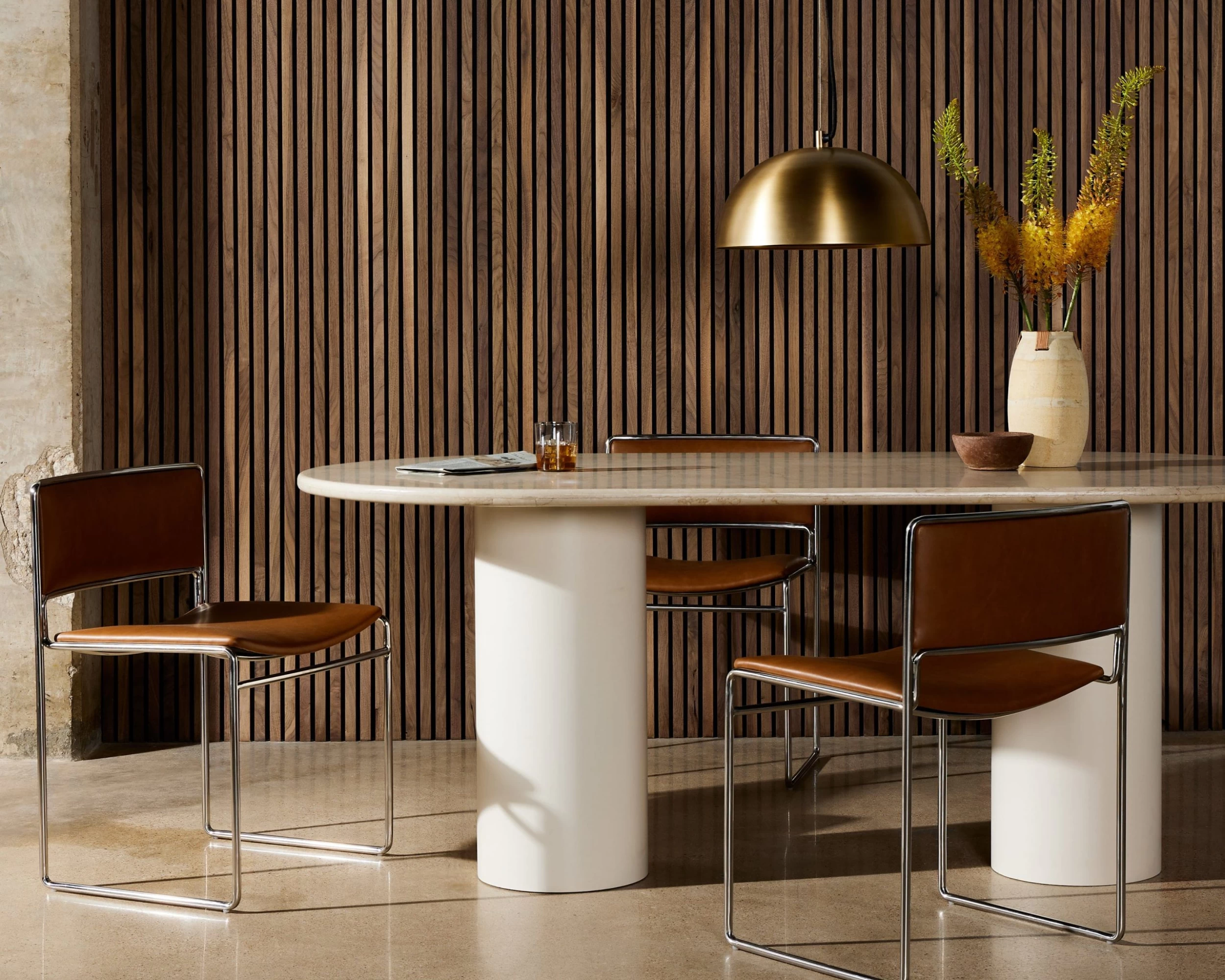 Braxton Oval Dining Table - Cream Marble 4 Braxton Oval Dining Table - Cream Marble - Image 2