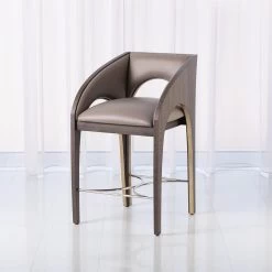 Global Views Arches Counter Stool - Grey