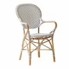 Lucy Rattan Bistro Armchair - White With Cappuccino Dots 1 Lucy Rattan Bistro Armchair - White With Cappuccino Dots -Professional Furniture And Kitchen Supplies Store 9181CPWH