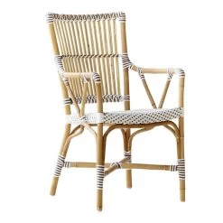 Margaret Bistro Armchair - White With Cappuccino Dots