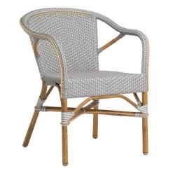 Brooklyn Rattan Bistro Armchair - Grey With White Dots