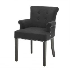 Eichholtz Key Largo Dining Chair With Arms - Black