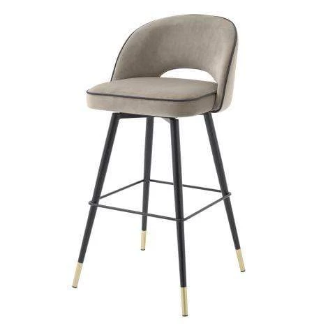 Eichholtz Cliff Bar Stool Set Of 2 - Beige & Gray 4 Eichholtz Cliff Bar Stool Set Of 2 - Beige & Gray - Image 2