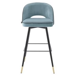 Eichholtz Bar Stool Cliff - Savona Blue Velvet Set Of 2 -Professional Furniture And Kitchen Supplies Store A114316 3 1 1