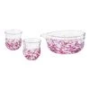 ADERIA Tsugaru Vidro Soda-Lime Glass Flower Paint Sakeware Set