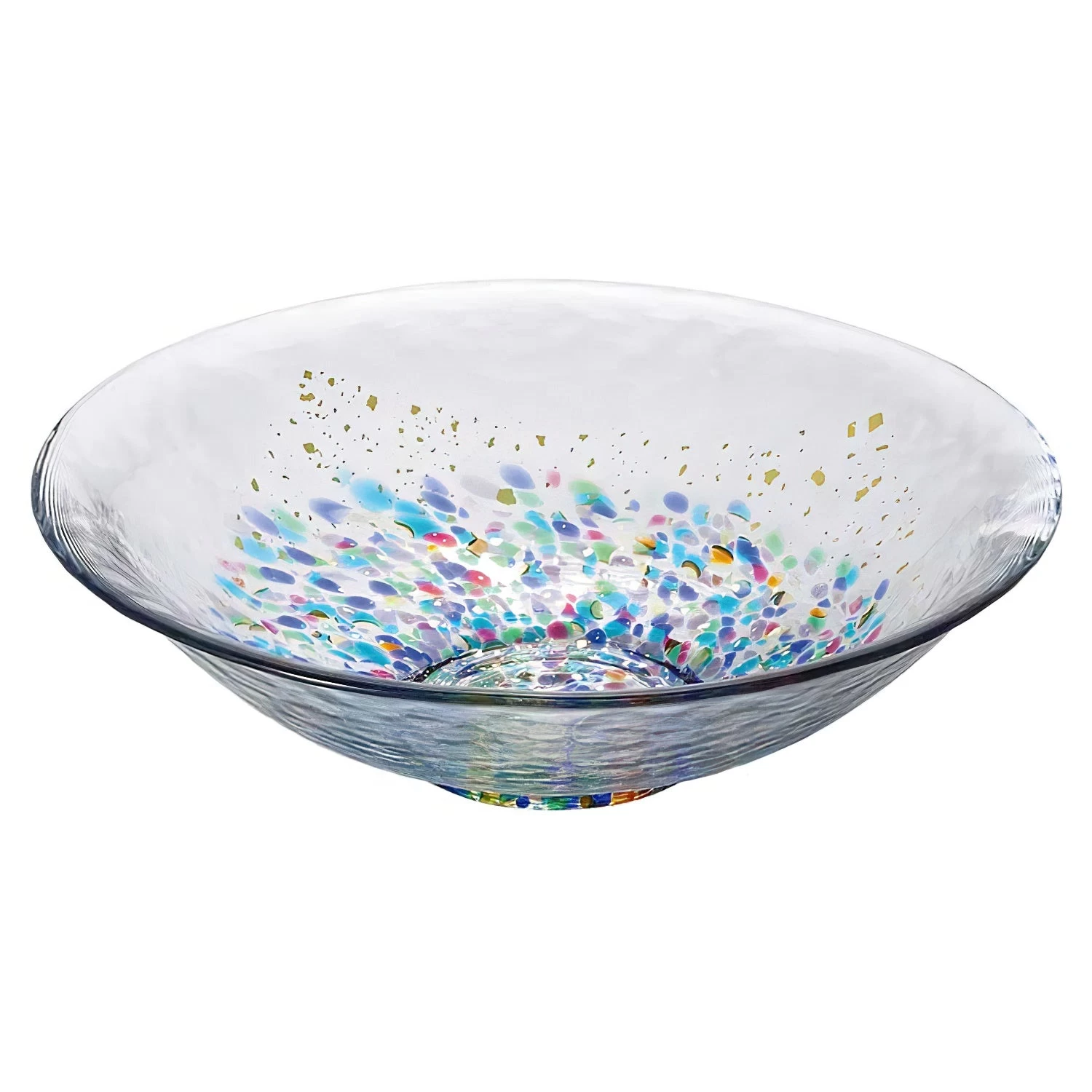 ADERIA Tsugaru Vidro Soda-Lime Glass Gold Leaf Paint Shallow Bowl 4 ADERIA Tsugaru Vidro Soda-Lime Glass Gold Leaf Paint Shallow Bowl - Image 2
