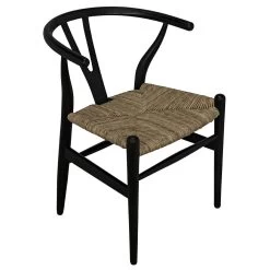 Fiona Black Chair With Rush Seat -Professional Furniture And Kitchen Supplies Store AE 14CHB 4