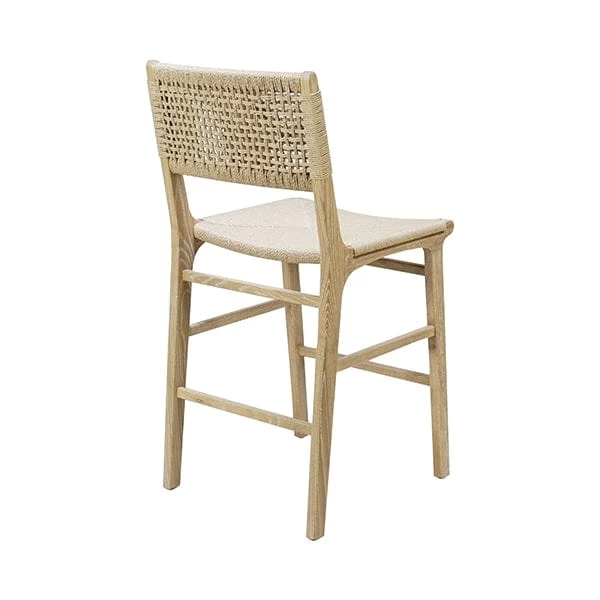 Worlds Away Astrid Woven Back Counter Stool With Rush - Cerused Oak 6 Worlds Away Astrid Woven Back Counter Stool With Rush - Cerused Oak - Image 4