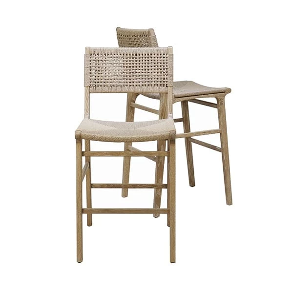 Worlds Away Astrid Woven Back Counter Stool With Rush - Cerused Oak 7 Worlds Away Astrid Woven Back Counter Stool With Rush - Cerused Oak - Image 5