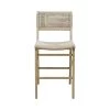 Worlds Away Astrid Woven Back Counter Stool With Rush - Cerused Oak