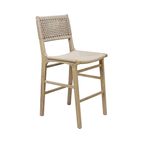 Worlds Away Astrid Woven Back Counter Stool With Rush - Cerused Oak 4 Worlds Away Astrid Woven Back Counter Stool With Rush - Cerused Oak - Image 2