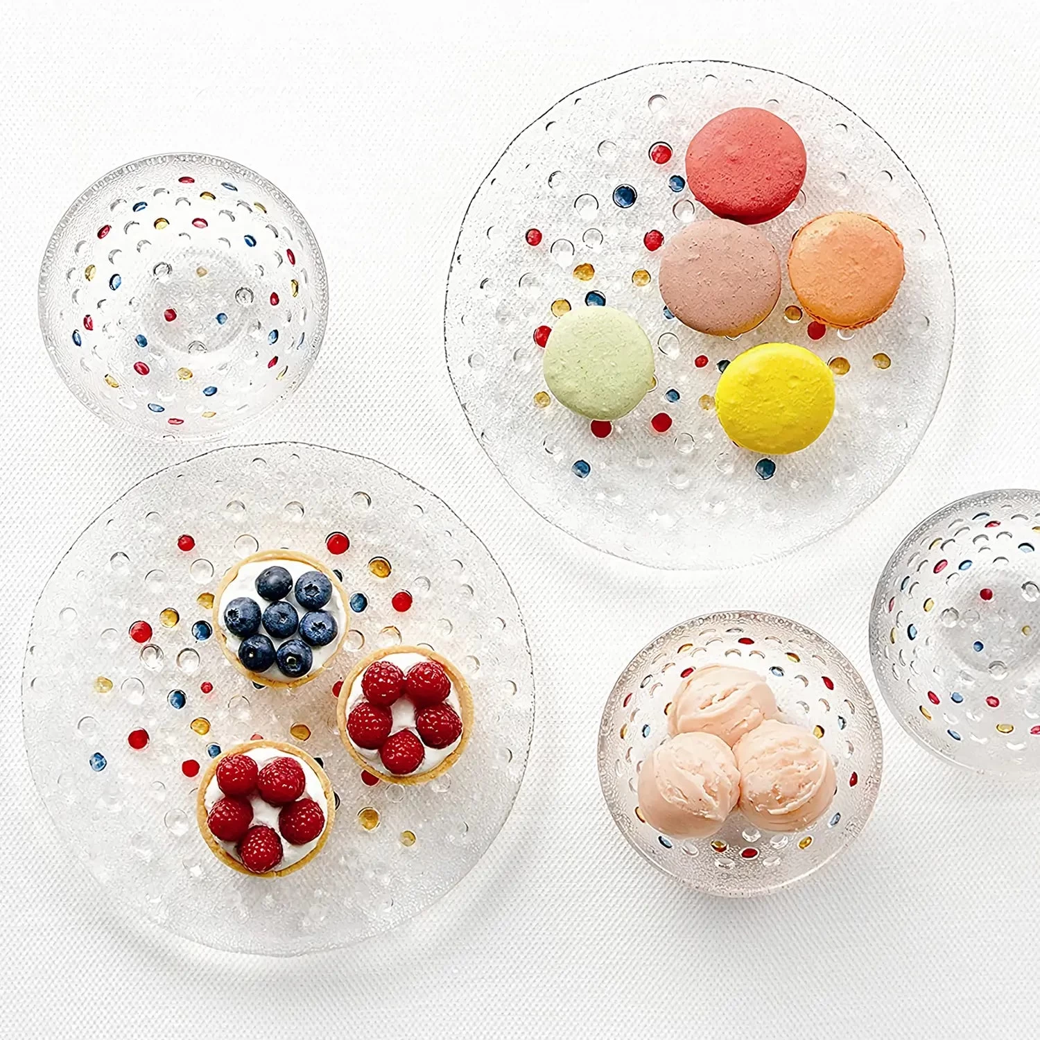 DANSK Bubble Confetti Soda Glass Salad Plate 21cm 4 DANSK Bubble Confetti Soda Glass Salad Plate 21cm - Image 2