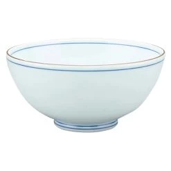 EBM Porcelain Tempered Rice Bowl Fuchisabi-sujiiri 10.9cm