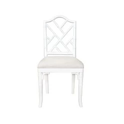 Worlds Away Fairfield Bamboo Dining Chair - Matte White Lacquer