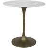 Leah 40"H Gold Bar Table With White Stone Top - Antique Brass -Professional Furniture And Kitchen Supplies Store GBAR001MB 40 1