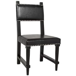 Julian Chair With Leather - Distressed Black