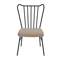Diana Chair - Metal Frame With Linen Fabric -Professional Furniture And Kitchen Supplies Store GCHA304MTB 3