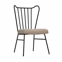 Diana Chair - Metal Frame With Linen Fabric -Professional Furniture And Kitchen Supplies Store GCHA304MTB 4