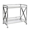 Worlds Away Gerard "X" Bar Cart With Mirrored Shelves - Polished Stainless 2 Worlds Away Gerard "X" Bar Cart With Mirrored Shelves - Polished Stainless -Professional Furniture And Kitchen Supplies Store GERARD SS 2 28493.1538505773
