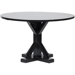 48" Criss-Cross Hand Rubbed Black Round Table