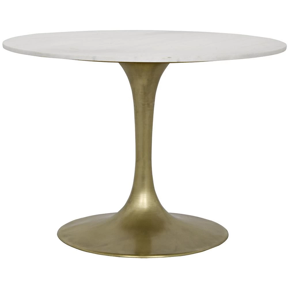 Leah 40" Table W/ White Stone Top - Antique Brass 3 Leah 40" Table W/ White Stone Top - Antique Brass
