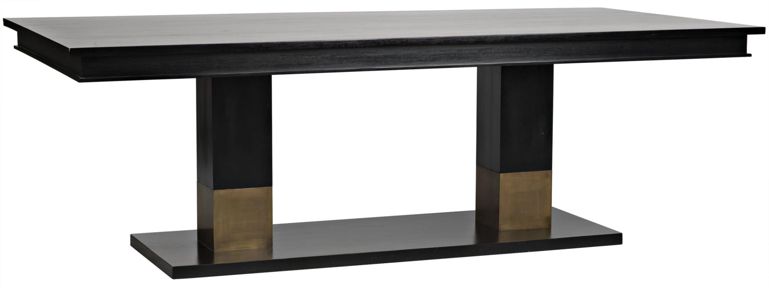 Reba Dining Table - Hand Rubbed Black With Brass Accents 3 Reba Dining Table - Hand Rubbed Black With Brass Accents