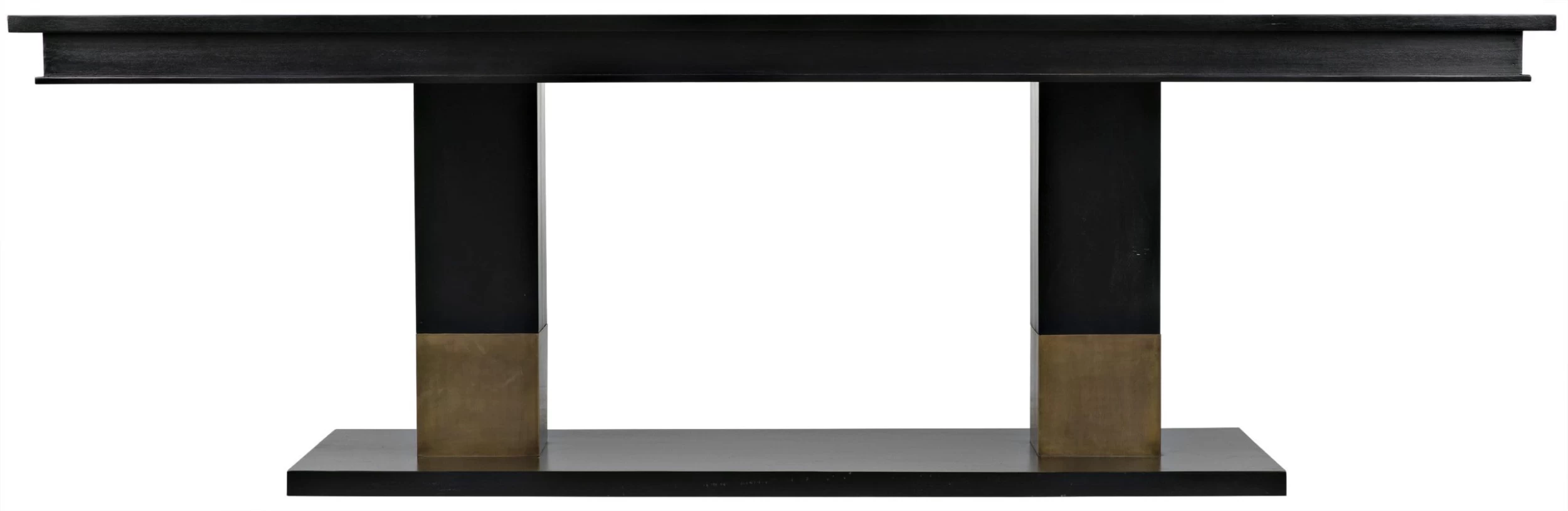 Reba Dining Table - Hand Rubbed Black With Brass Accents 6 Reba Dining Table - Hand Rubbed Black With Brass Accents - Image 4