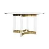 Worlds Away Hendrix Dining Table Base With Antique Brass Stretchers & 54" Dia Glass - Acrylic -Professional Furniture And Kitchen Supplies Store HENDRIX ABR 17863.1622061656