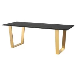 Nuevo Linea Dining Table - Ebonized Brushed Gold - Available In 2 Sizes