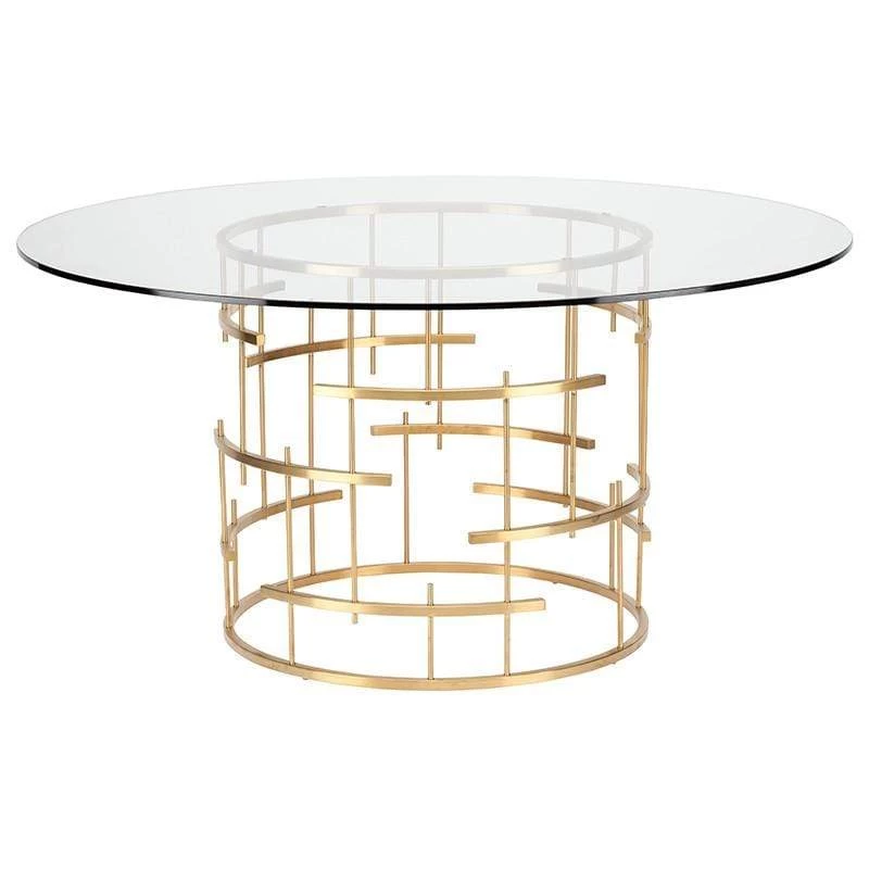 Nuevo Round Tiffany Dining Table - Gold 3 Nuevo Round Tiffany Dining Table - Gold