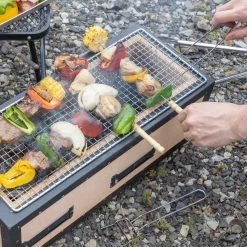 Kaginushi Charcoal Konro Grill With Mesh Net - Medium -Professional Furniture And Kitchen Supplies Store KaginushiCharcoalKonroGrillwithMeshNet Medium 6