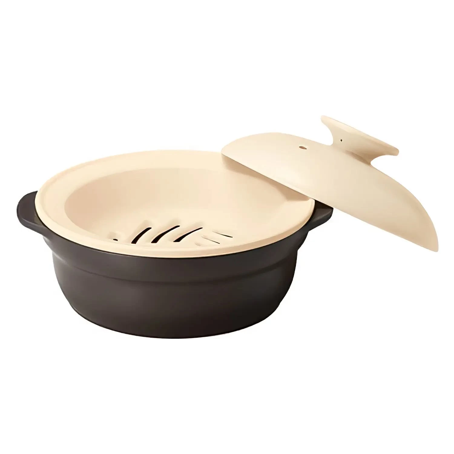 M.STYLE Karl Ceramic Induction Donabe Casserole And Steamer Insert 3 M.STYLE Karl Ceramic Induction Donabe Casserole And Steamer Insert