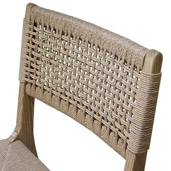 Worlds Away Monroe Rattan Wrapped Dining Chair - Cerused Oak 7 Worlds Away Monroe Rattan Wrapped Dining Chair - Cerused Oak - Image 5