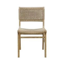 Worlds Away Monroe Rattan Wrapped Dining Chair - Cerused Oak