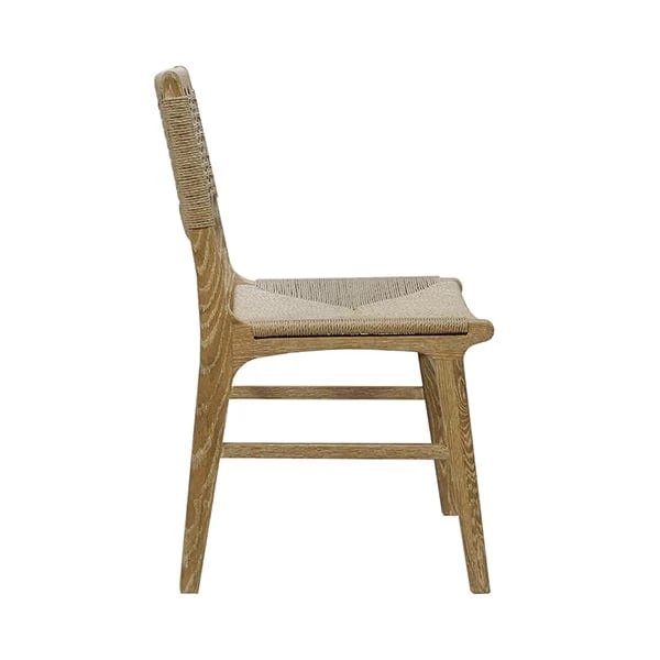 Worlds Away Monroe Rattan Wrapped Dining Chair - Cerused Oak 5 Worlds Away Monroe Rattan Wrapped Dining Chair - Cerused Oak - Image 3