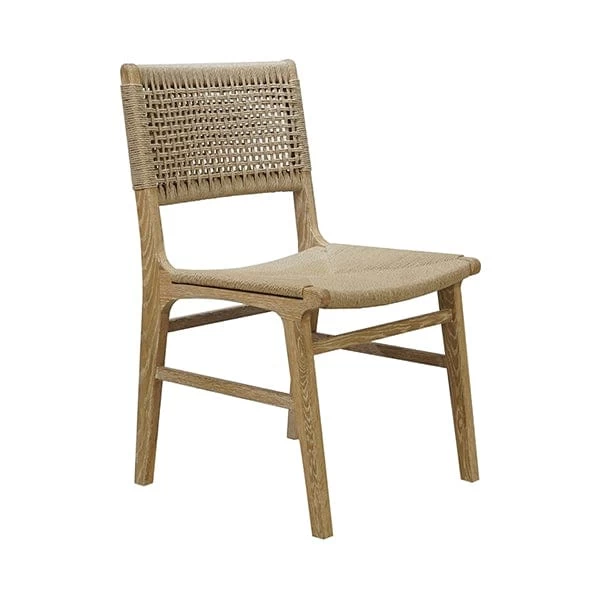 Worlds Away Monroe Rattan Wrapped Dining Chair - Cerused Oak 4 Worlds Away Monroe Rattan Wrapped Dining Chair - Cerused Oak - Image 2