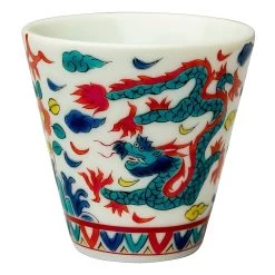 Seikou Kutani Porcelain Ochoko Sake Cup Banreki Gosairyu