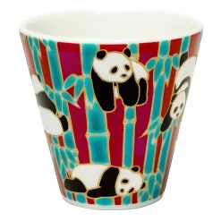 Seikou Kutani Porcelain Ochoko Sake Cup Panda