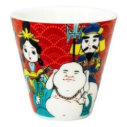 Seikou Kutani Porcelain Ochoko Sake Cup Seven Lucky Gods
