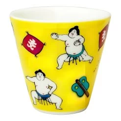 Seikou Kutani Porcelain Ochoko Sake Cup Sumo Wrestler