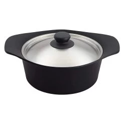 Sori Yanagi Cast Iron Induction Deep Casserole 22cm With Stainless Steel Lid