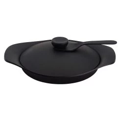 Sori Yanagi Cast Iron Induction Oil Pan Griddle 22cm With Lid & Fork