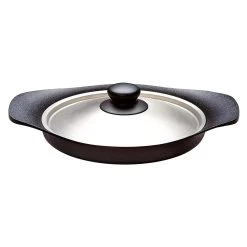Sori Yanagi Cast Iron Induction Oil Pan Griddle 22cm With Stainless Steel Lid