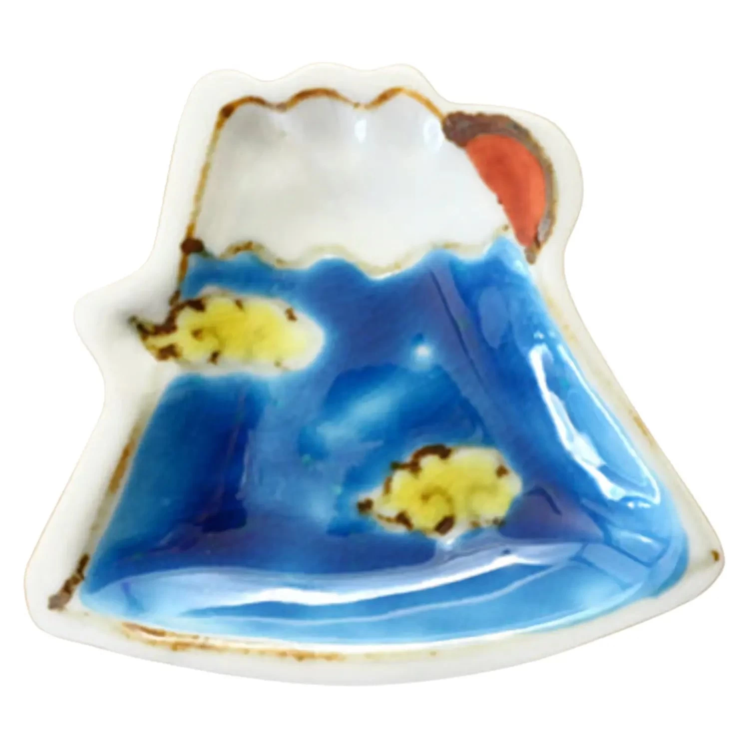 Soukyu Porcelain Lucky Charm Mamezara Plate Mt. Fuji 3 Soukyu Porcelain Lucky Charm Mamezara Plate Mt. Fuji