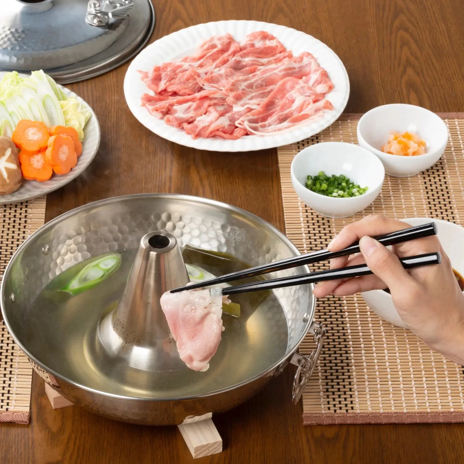 Takekoshi Stainless Steel Shabu Shabu Hot Pot Kiko 4 Takekoshi Stainless Steel Shabu Shabu Hot Pot Kiko - Image 2