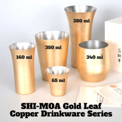Asahi Shi-moa Kanazawa Gold Leaf Copper Cold Sake Guinomi Cup 65ml (Gift-Boxed) -Professional Furniture And Kitchen Supplies Store asahi shi moa kanazawa gold leaf copper cold sake guinomi cup 65ml gift boxed copper drinkware 29570340623